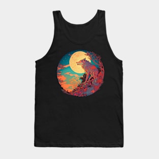 A Lone Wolf and the Full Moon Tank Top